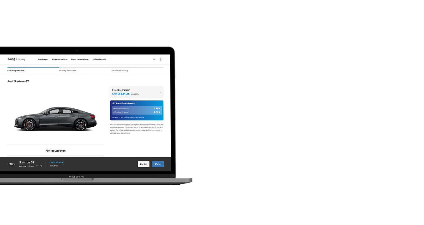 Leasing Portal on Macbook